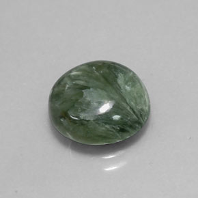 Séraphinite vert naturelle coupe roude, 4,61 ct, opaque