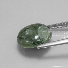 Séraphinite vert naturelle coupe roude, 4,61 ct, opaque