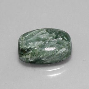Séraphinite vert naturelle coupe coussin, 5,41 ct, opaque