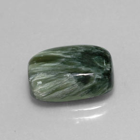 Séraphinite vert naturelle coupe coussin, 5,74 ct, opaque