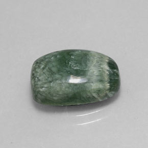 Séraphinite vert naturelle coupe coussin, 4,86 ct, opaque