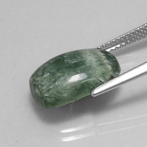 Séraphinite vert naturelle coupe coussin, 4,86 ct, opaque