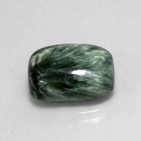 Séraphinite vert naturelle coupe coussin, 6,39 ct, opaque