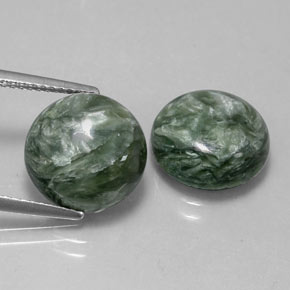 Achetez naturel ct vert séraphinite gems, coupe roude, en provenance russie chez gemselect. en stock, livraison internationale!