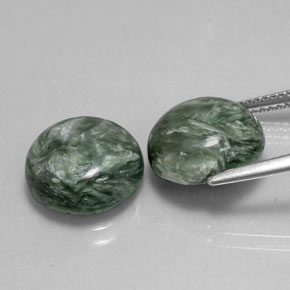 Achetez naturel ct vert séraphinite gems, coupe roude, en provenance russie chez gemselect. en stock, livraison internationale!