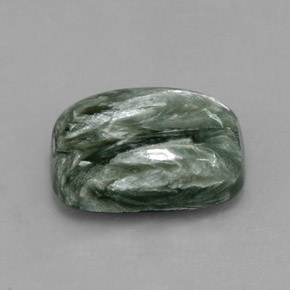 Séraphinite Vert naturelle Coupe coussin, 5.90 ct, Opaque