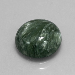 Séraphinite vert naturelle coupe roude, 5,12 ct, opaque