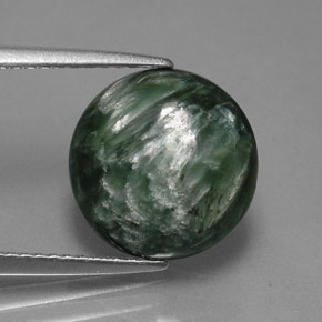 Séraphinite vert naturelle coupe roude, 4,24 ct, opaque