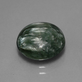 Séraphinite vert naturelle coupe roude, 4,24 ct, opaque