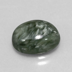 Séraphinite vert naturelle coupe ovale, 3,55 ct, opaque