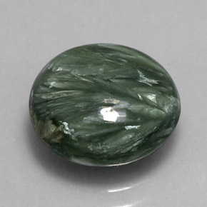 Séraphinite vert naturelle coupe roude, 4,23 ct, opaque