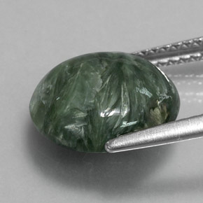 Séraphinite vert naturelle coupe roude, 4,23 ct, opaque