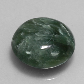 Séraphinite vert naturelle coupe roude, 4,68 ct, opaque