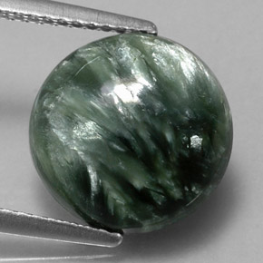 Séraphinite vert naturelle coupe roude, 4,81 ct, opaque