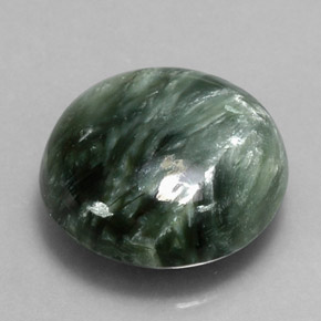 Séraphinite vert naturelle coupe roude, 4,81 ct, opaque