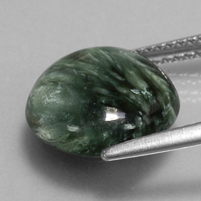 Séraphinite vert naturelle coupe roude, 4,81 ct, opaque