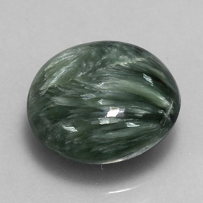 Séraphinite vert naturelle coupe roude, 4,63 ct, opaque