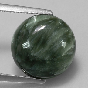 Séraphinite Vert naturelle Coupe roude, 4.60 ct, Opaque
