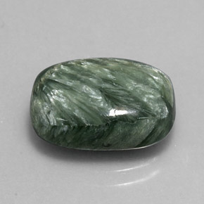 Séraphinite vert naturelle coupe coussin, 5,42 ct, opaque