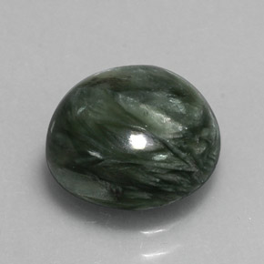 Séraphinite vert naturelle coupe roude, 3,36 ct, opaque