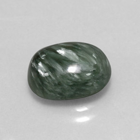 Séraphinite vert naturelle coupe ovale, 3,18 ct, opaque