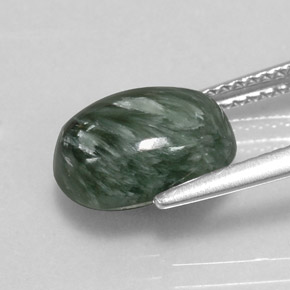 Séraphinite vert naturelle coupe ovale, 3,18 ct, opaque