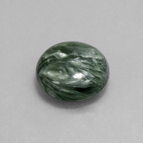 Séraphinite vert naturelle coupe roude, 4,88 ct, opaque