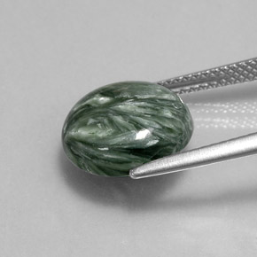 Séraphinite vert naturelle coupe roude, 4,88 ct, opaque