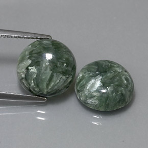 Achetez naturel ct Vert Séraphinite gems, Coupe roude, En provenance Russie chez GemSelect. En stock, livraison internationale!