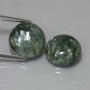 Achetez naturel ct vert séraphinite gems, coupe roude, en provenance russie chez gemselect. en stock, livraison internationale!