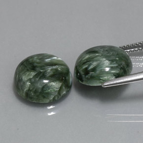 Achetez naturel ct vert séraphinite gems, coupe roude, en provenance russie chez gemselect. en stock, livraison internationale!