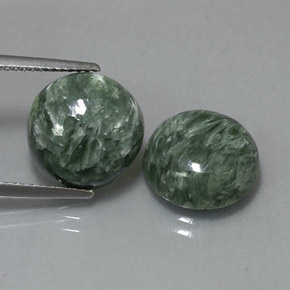 Achetez naturel ct vert séraphinite gems, coupe roude, en provenance russie chez gemselect. en stock, livraison internationale!