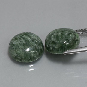 Achetez naturel ct vert séraphinite gems, coupe roude, en provenance russie chez gemselect. en stock, livraison internationale!