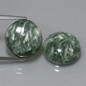 Achetez naturel ct vert séraphinite gems, coupe roude, en provenance russie chez gemselect. en stock, livraison internationale!