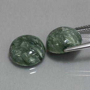 Achetez naturel ct vert séraphinite gems, coupe roude, en provenance russie chez gemselect. en stock, livraison internationale!
