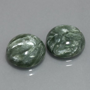 Achetez naturel ct vert séraphinite gems, coupe roude, en provenance russie chez gemselect. en stock, livraison internationale!