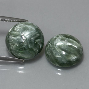 Achetez naturel ct vert séraphinite gems, coupe roude, en provenance russie chez gemselect. en stock, livraison internationale!