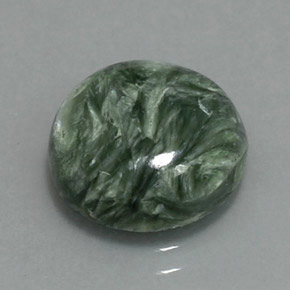 Séraphinite vert naturelle coupe roude, 4,60 ct, opaque