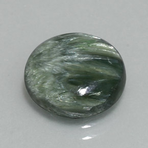 Séraphinite vert naturelle coupe roude, 3,87 ct, opaque
