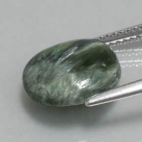 Séraphinite vert naturelle coupe roude, 3,87 ct, opaque