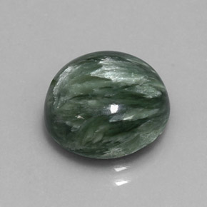 Séraphinite Vert naturelle Coupe roude, 4.95 ct, Opaque