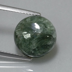 Séraphinite vert naturelle coupe roude, 5,08 ct, opaque