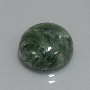 Séraphinite vert naturelle coupe roude, 5,08 ct, opaque