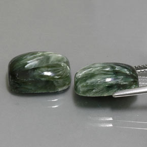Achetez naturel 14,29ct vert séraphinite gems, coupe coussin, en provenance russie chez gemselect. en stock, livraison internationale!