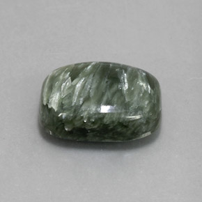 Séraphinite vert naturelle coupe coussin, 5,57 ct, opaque