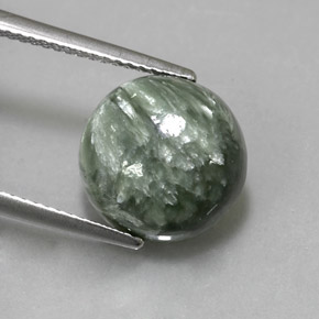 Séraphinite vert naturelle coupe roude, 4,84 ct, opaque