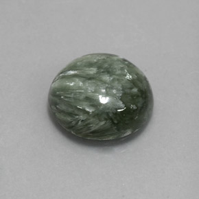 Séraphinite vert naturelle coupe roude, 4,84 ct, opaque
