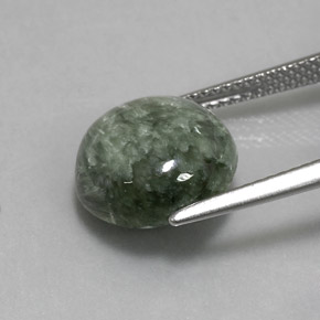 Séraphinite vert naturelle coupe roude, 4,84 ct, opaque