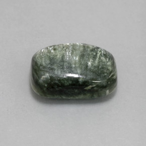 Séraphinite Vert naturelle Coupe coussin, 5.34 ct, Opaque