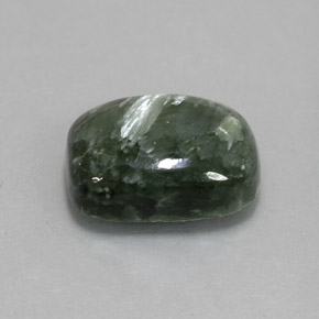 Séraphinite vert naturelle coupe coussin, 5,80 ct, opaque